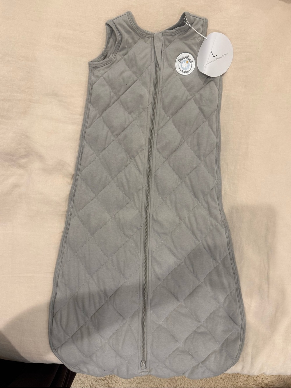 Quilted Sleeveless Sleep Sack - Light Gray
